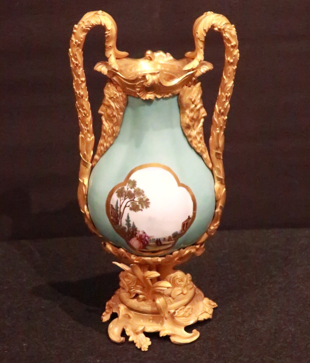 Vase porcelaine Meissen XVIII° monture bronze XIX°-photo-3