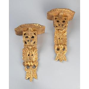 Pair Of Wall Consoles, Regence Period, 18th Century
