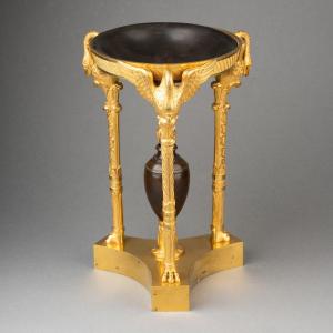 Brûle parfum en bronze patiné et doré époque Empire début XIX°