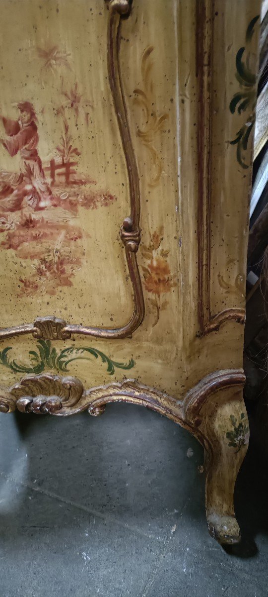 Commode Italienne Peinte Et Dorée A La Main-photo-1