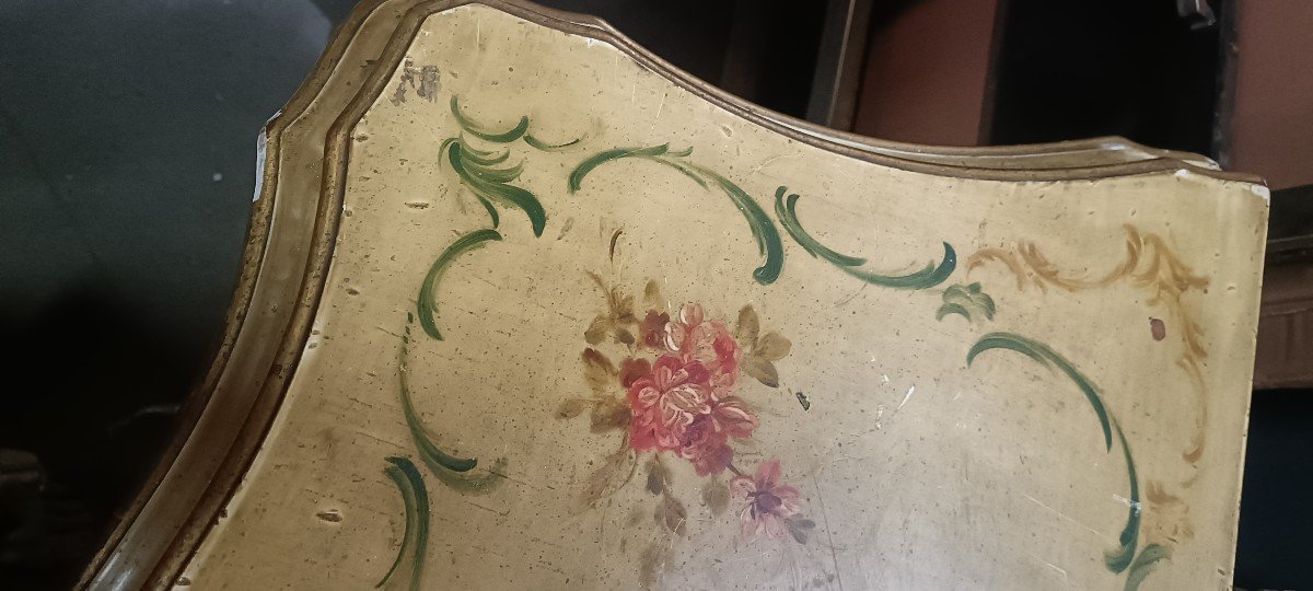 Commode Italienne Peinte Et Dorée A La Main-photo-3