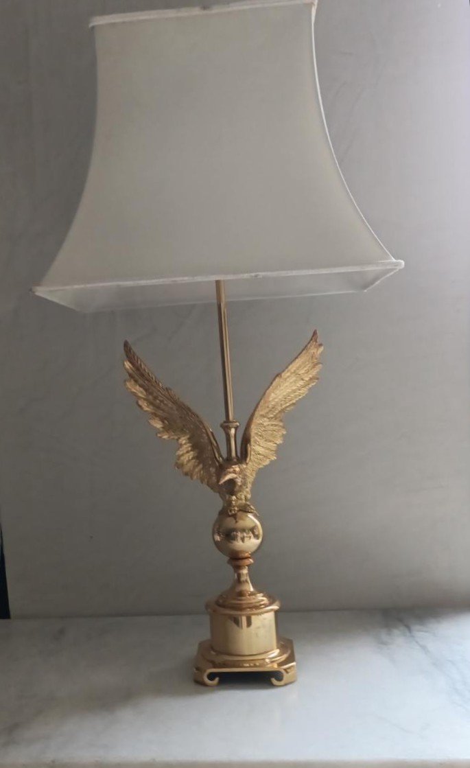 Grande Lampe En Bronze Doré 