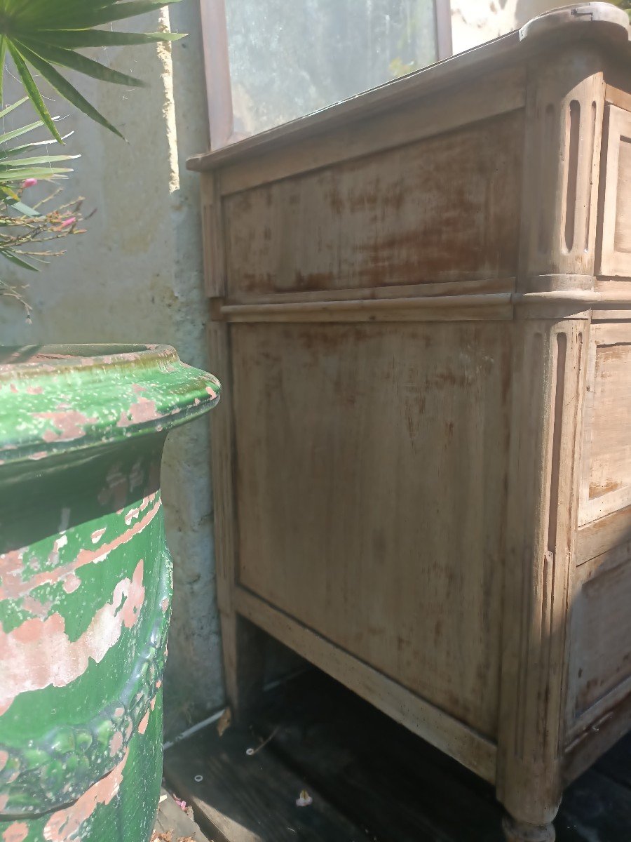 Commode Louis XVI En Bois Naturel -photo-2