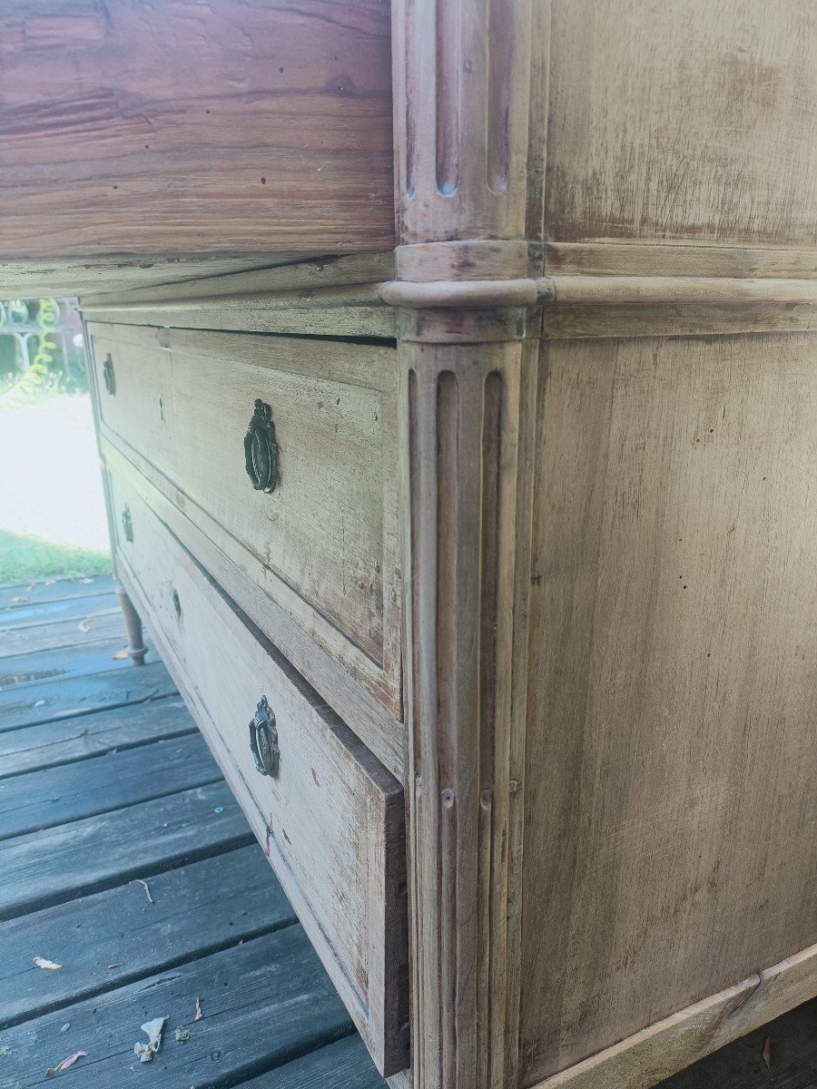 Commode Louis XVI En Bois Naturel -photo-3