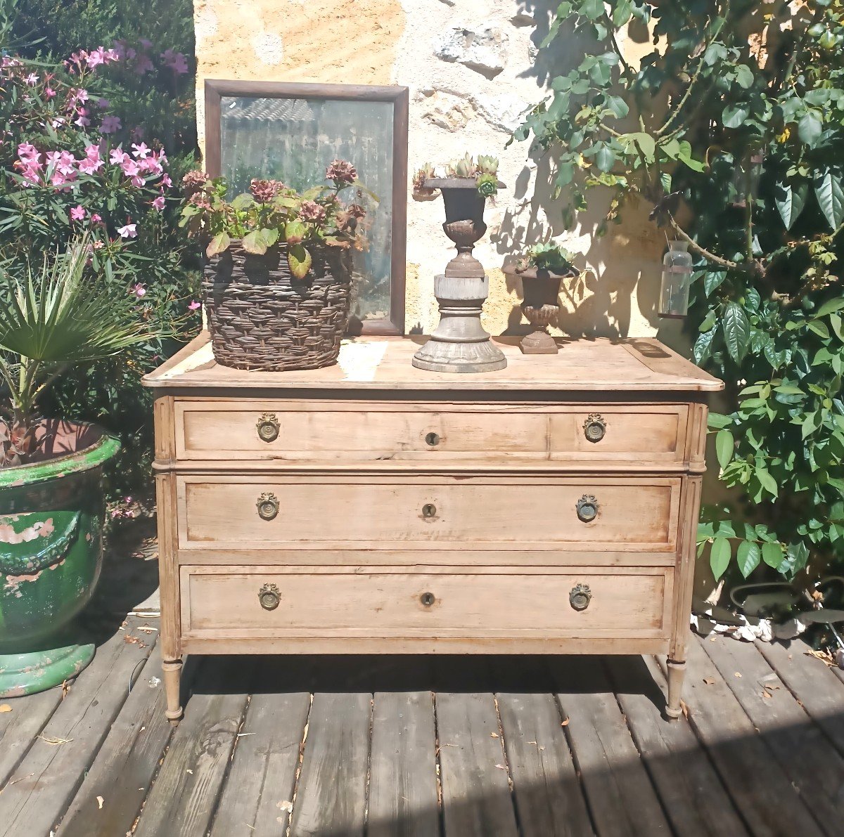 Commode Louis XVI En Bois Naturel 
