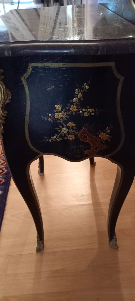 Paire De Chevets en laque noire  d'Esprit Chinoisant De La Maison G.v Pillinini -photo-1