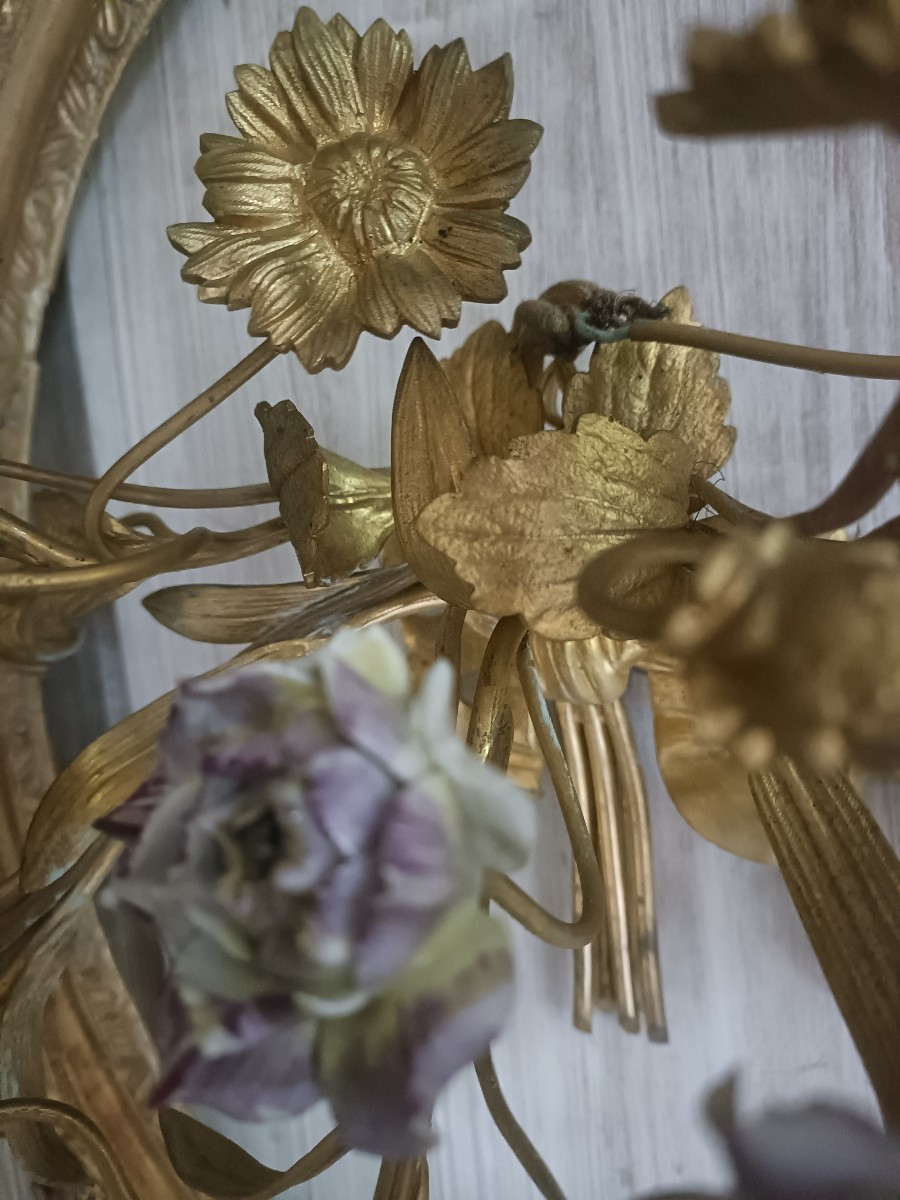 Paire appliques en bronze doré -photo-2
