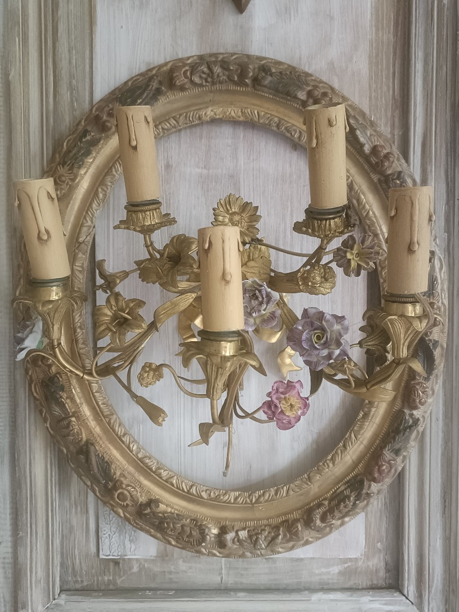 Paire appliques en bronze doré 