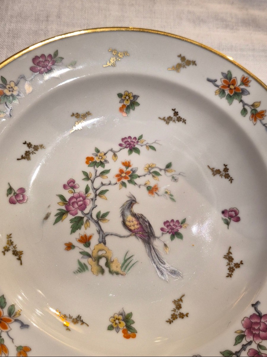 Partie de service de table aux fleurs et oiseaux -photo-4