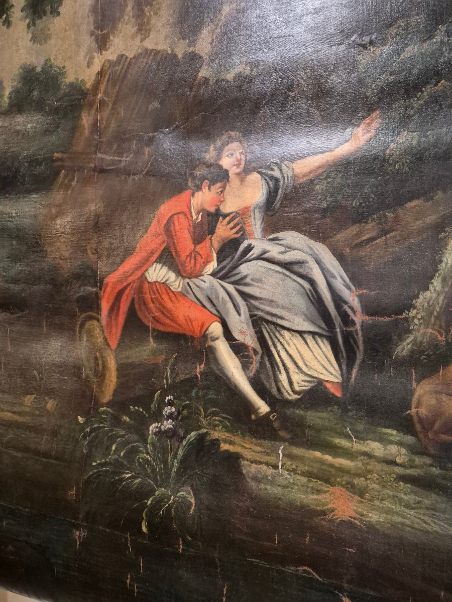 Très grand tableau de décoration datant de la fin du 18em siècle siecle-photo-4