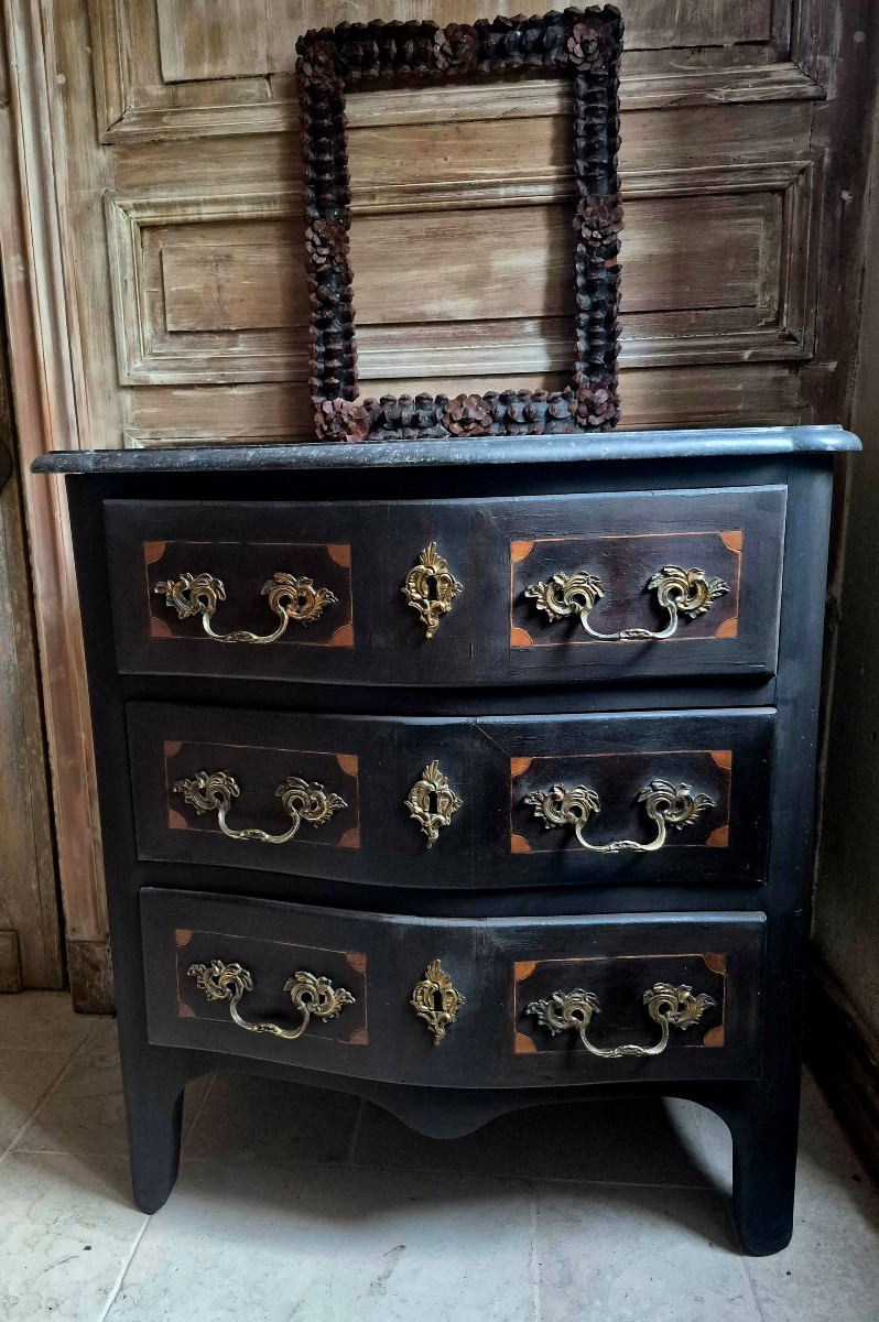 Small Chest Of Drawers In Black Patina