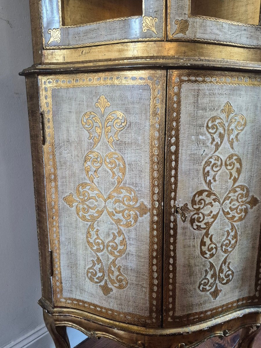 Encoignure peinte et bois doré italie-photo-2