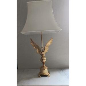 Grande Lampe En Bronze Doré 