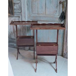 Pair Of Bedside Tables Or Sofa Ends In Mahogany 19th