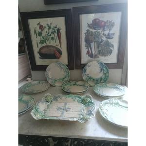 19th Century Artichoke Barbotine Set