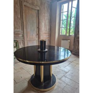 Table de salle a manger en laque noire