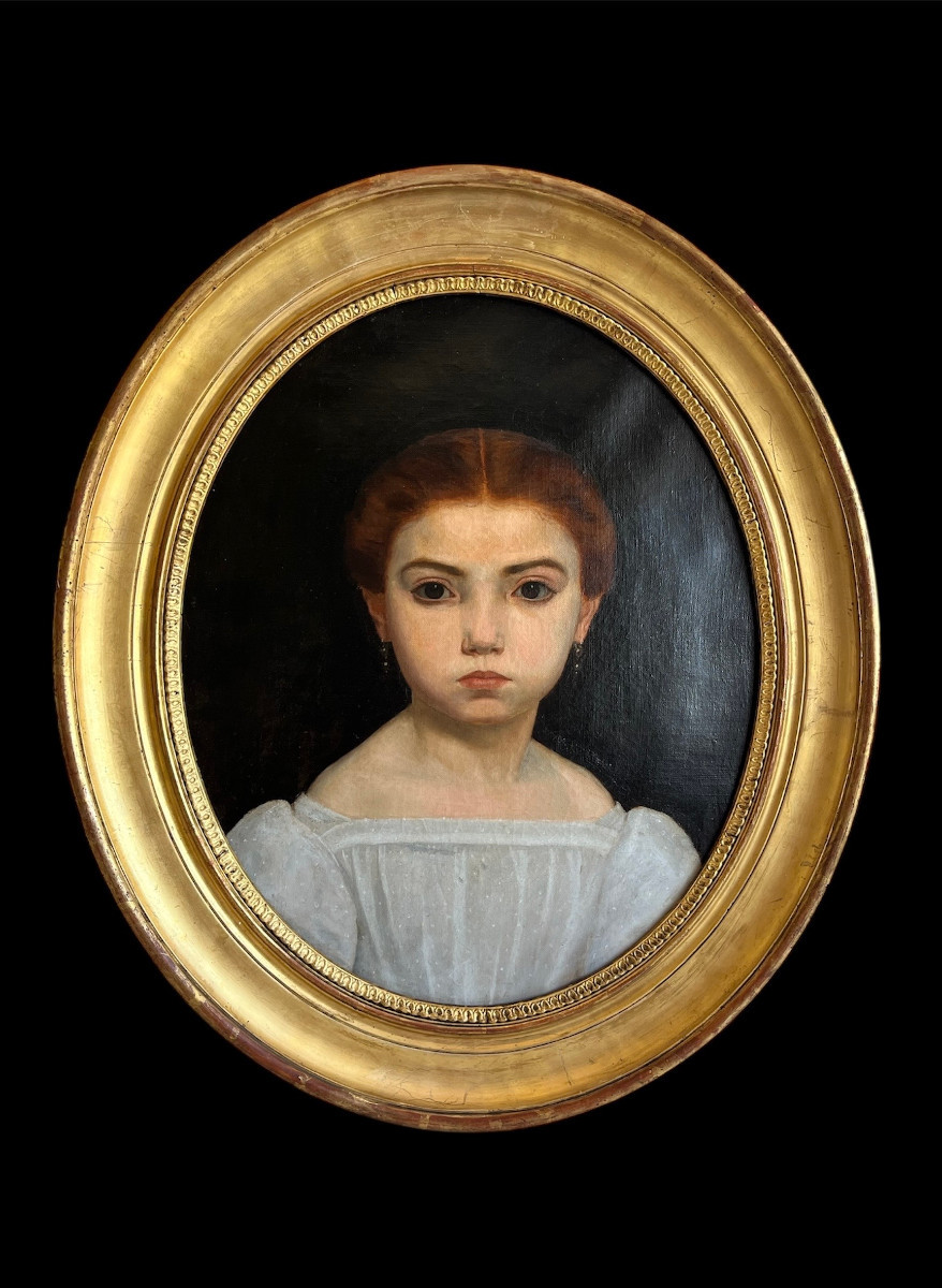 "portrait Of A Young Girl" French School, Early 19th Century