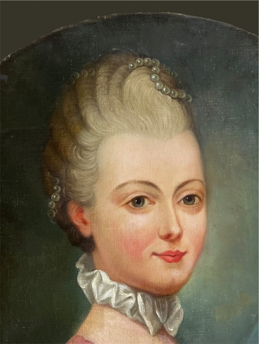 "portrait Of A Lady Of Quality" French School 19th Century-photo-2