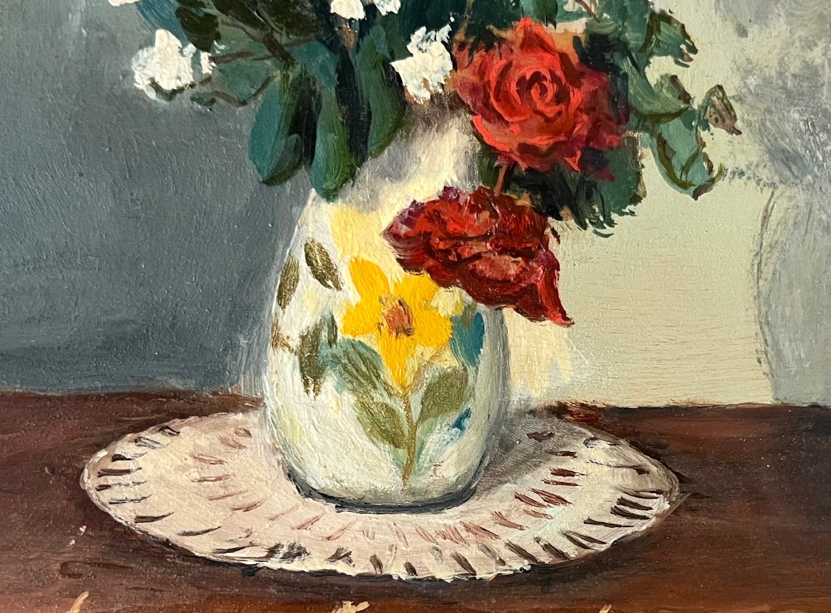 "Bouquet de fleurs dans un vase" Ec. française-photo-4