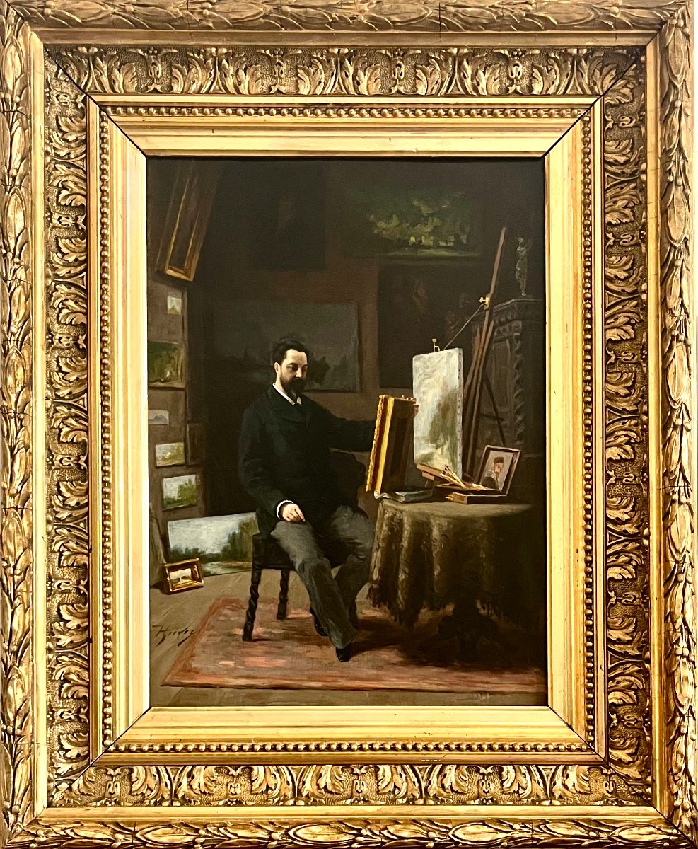 "Le peintre dans son atelier" Joseph Huvey-photo-2