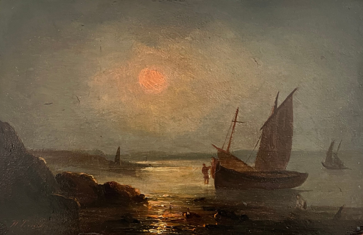 "Retour de pêche au couchant" Henriette Gudin-photo-2