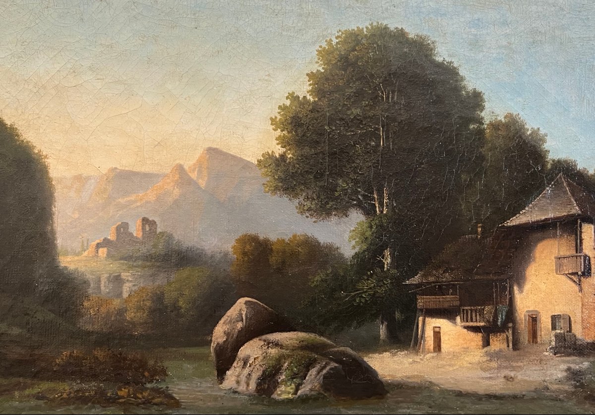 "Paysage montagneux" Ecole franç. fin 18ème-photo-2