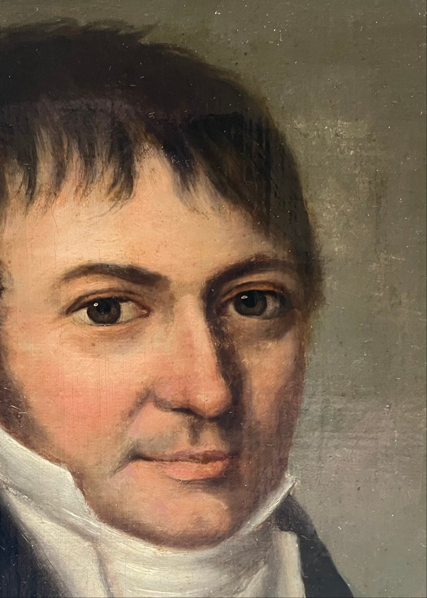 "man With A White Tie" French School, Late 18th Century-photo-1