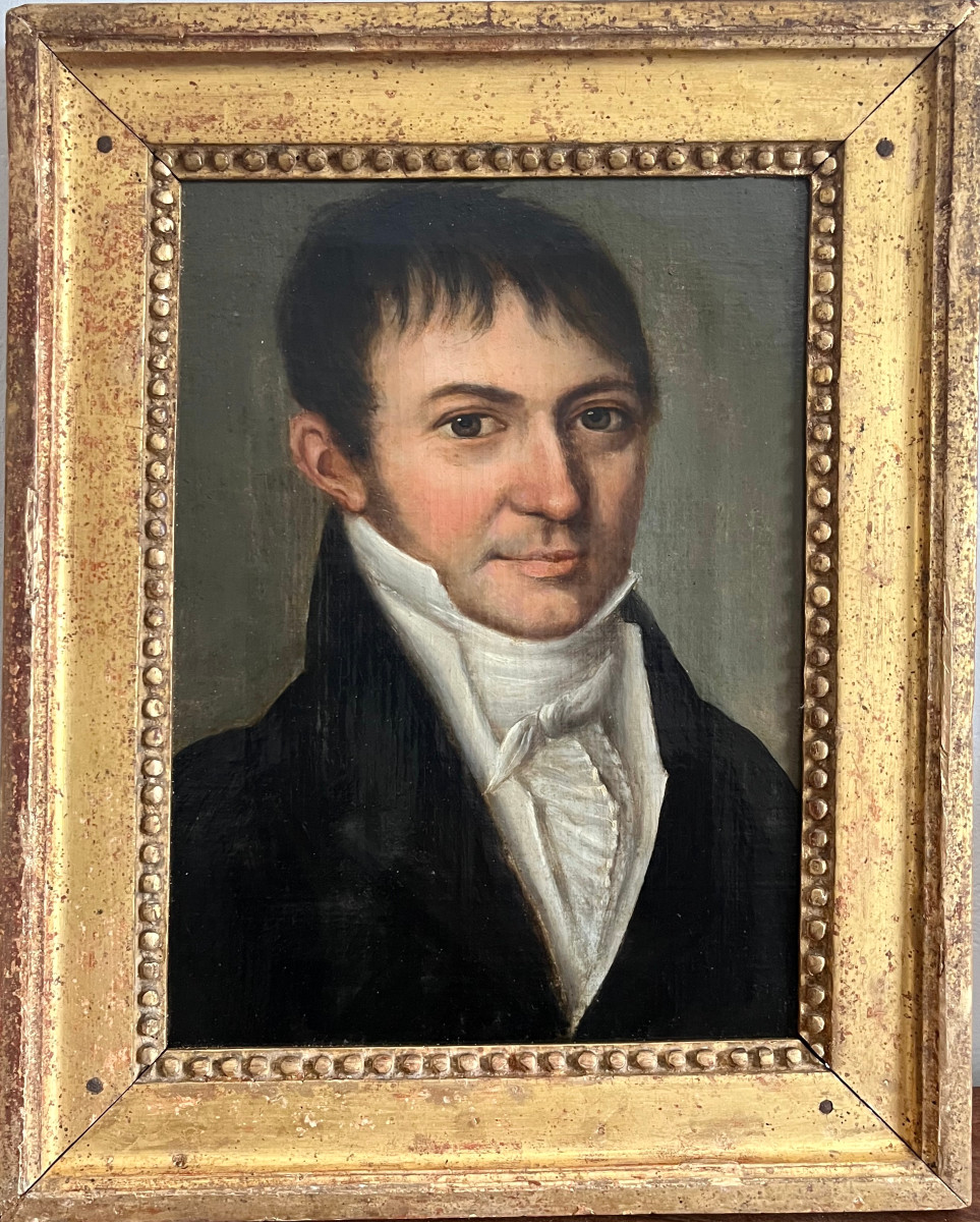 "man With A White Tie" French School, Late 18th Century