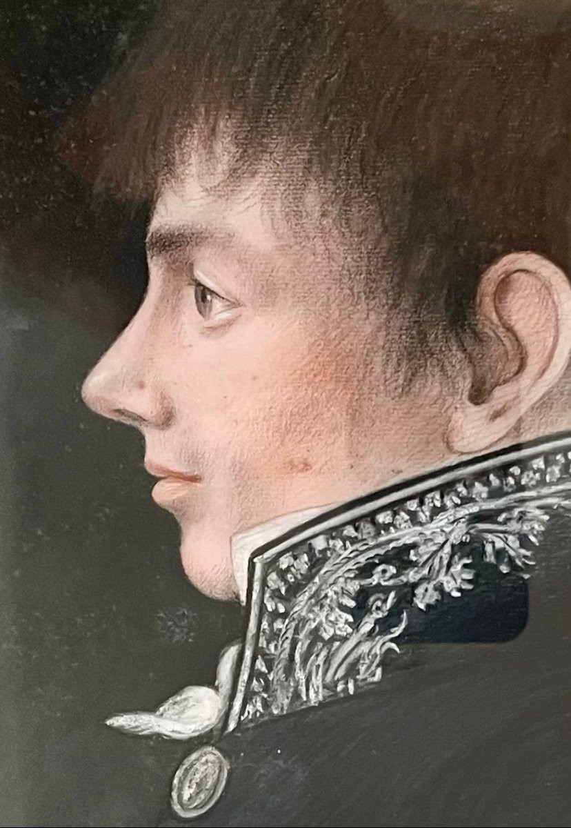 "portrait Of A Naval Officer" French School, Early 19th Century-photo-3
