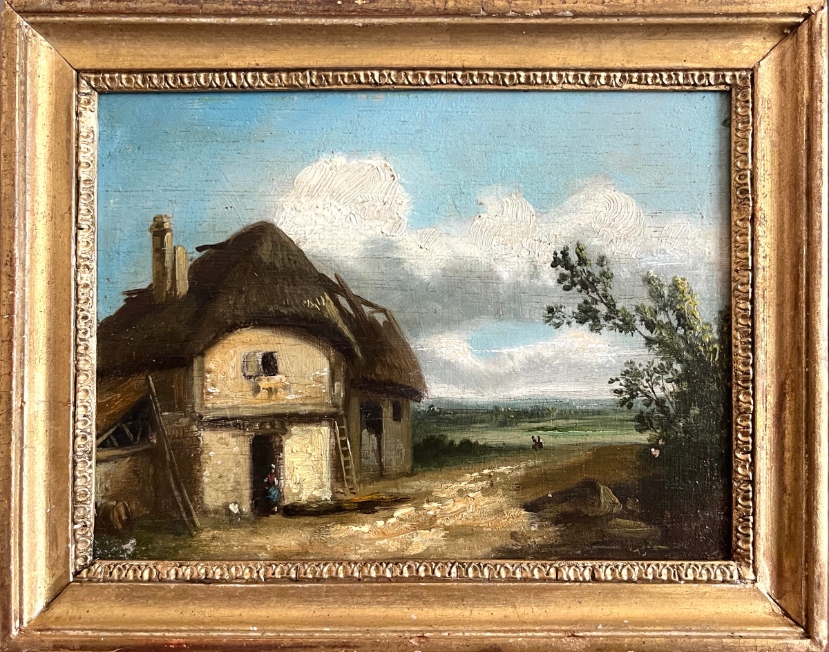 "thatched Cottage In The Countryside" French School, 19th Century