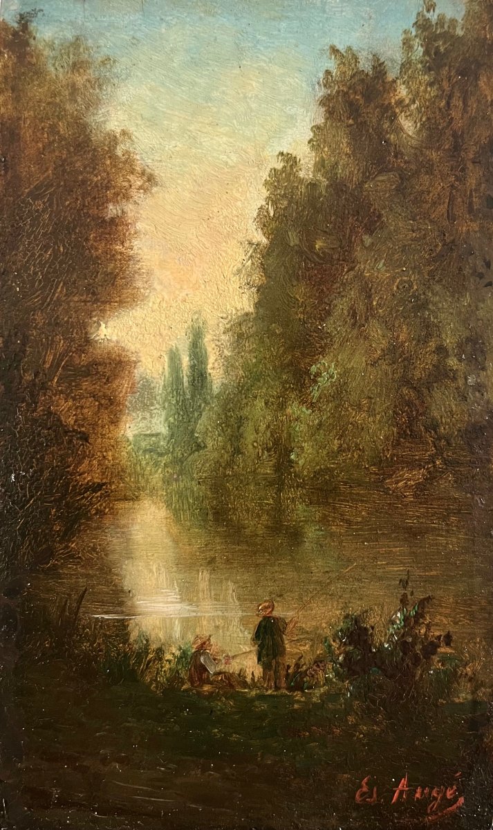 "Pêcheurs au bord de la Marne" Etienne Augé-photo-2