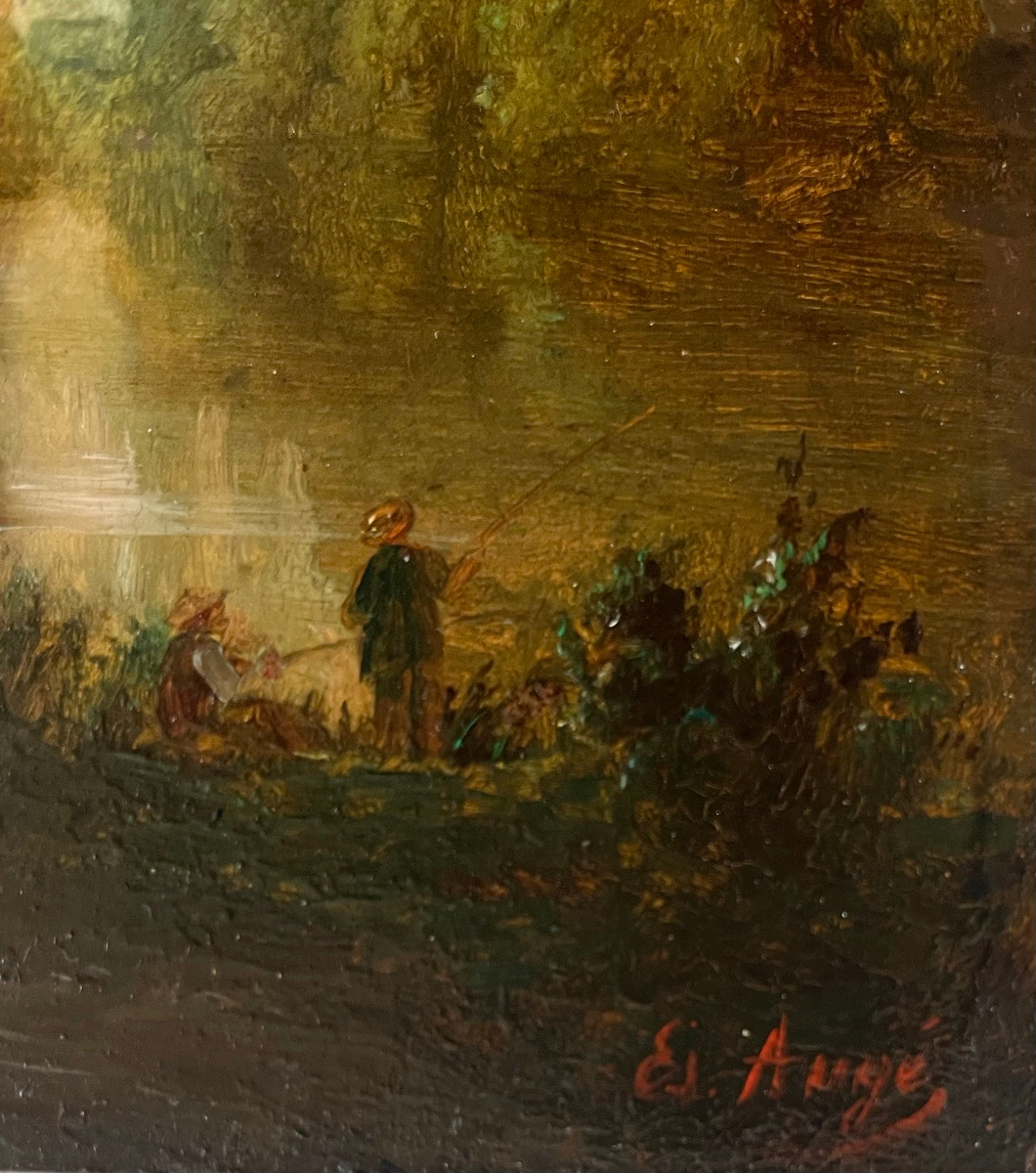 "Pêcheurs au bord de la Marne" Etienne Augé-photo-4