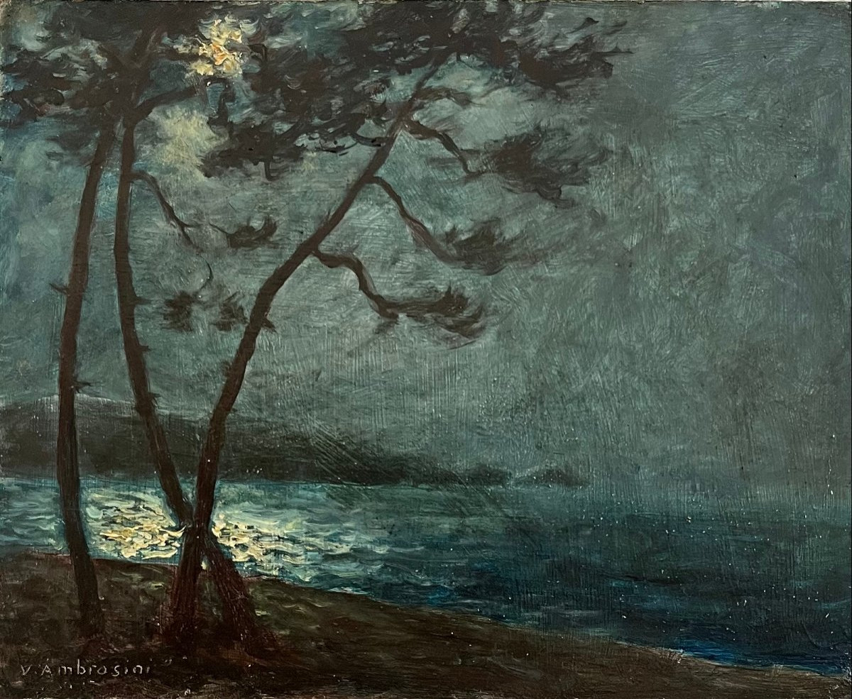 "Pins maritimes au clair de lune" Vincent Ambrosini-photo-2