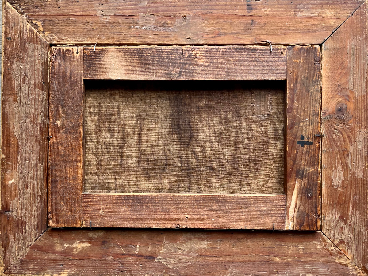 "Paysage au soleil couchant" Ec. franç. 19ème-photo-1