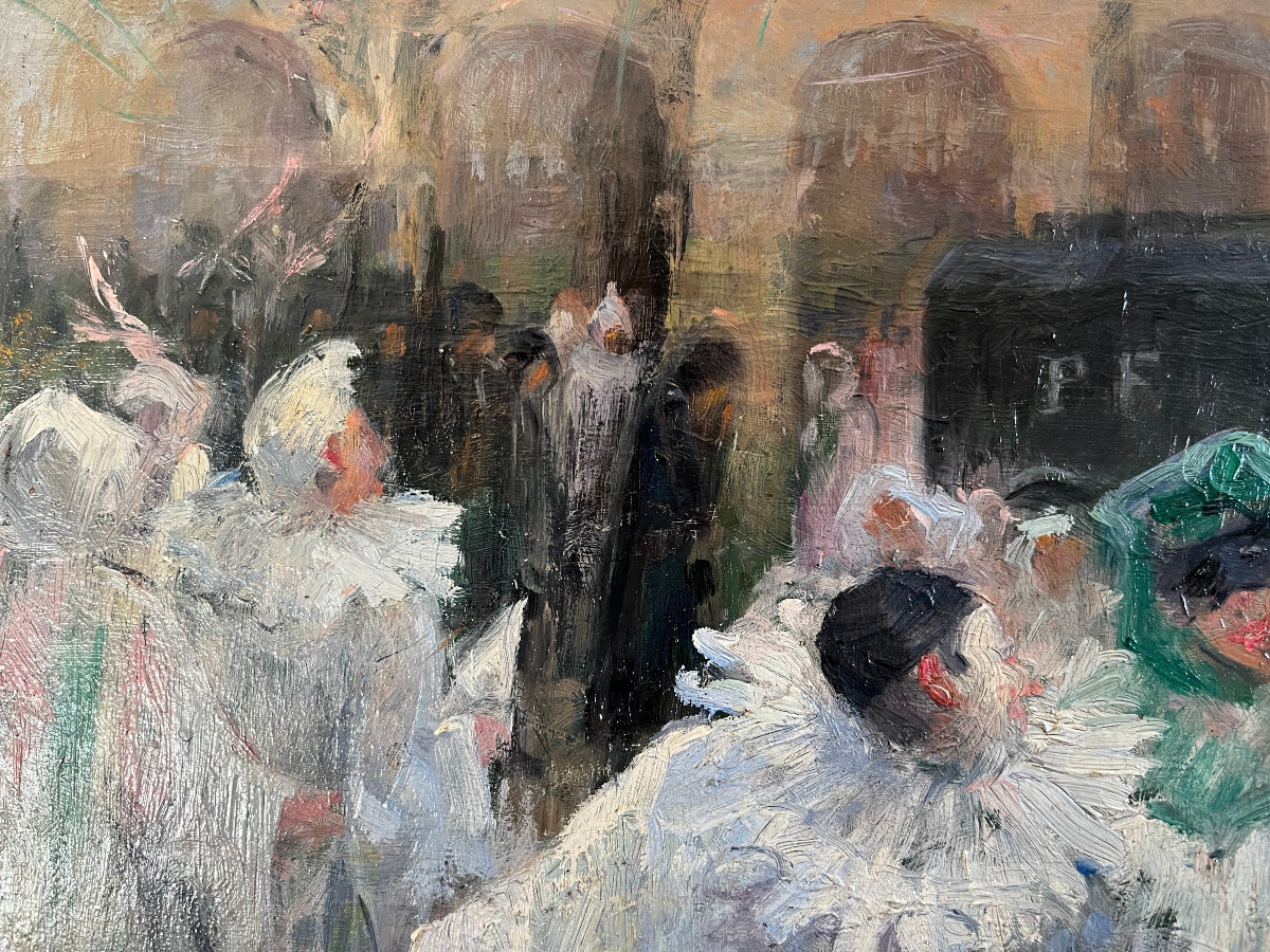 "Venise, enterrement un jour de carnaval" Ecole début 20 ème-photo-4