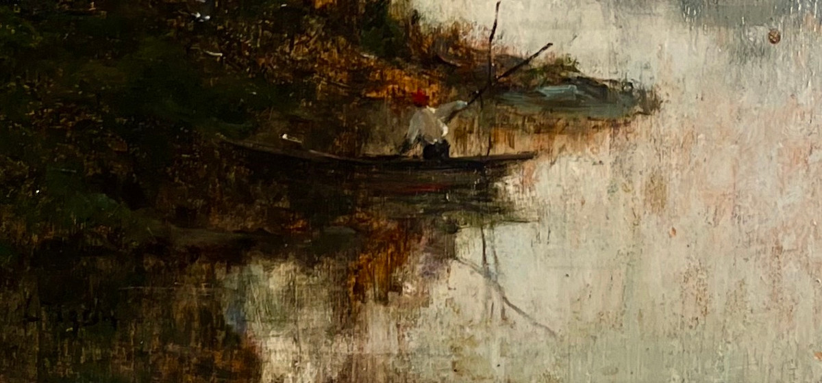 "fischerman By A Pond" Louis Rolin-photo-4