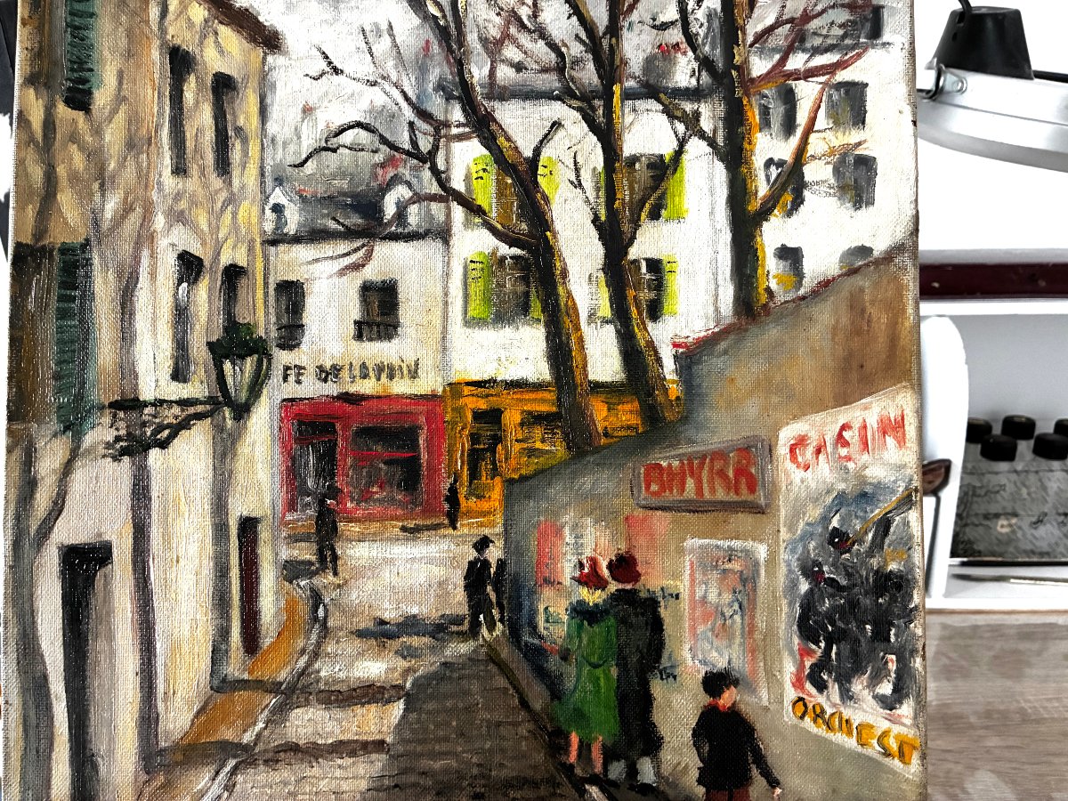 "Rue animée à Montmartre" Roger Bonamy-photo-3