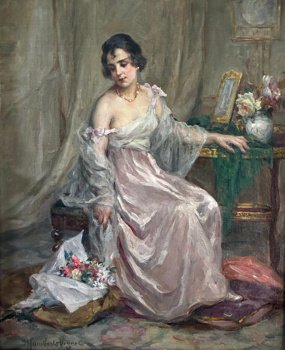 "young Woman In A Negligee" Léonie Humbert-vignot