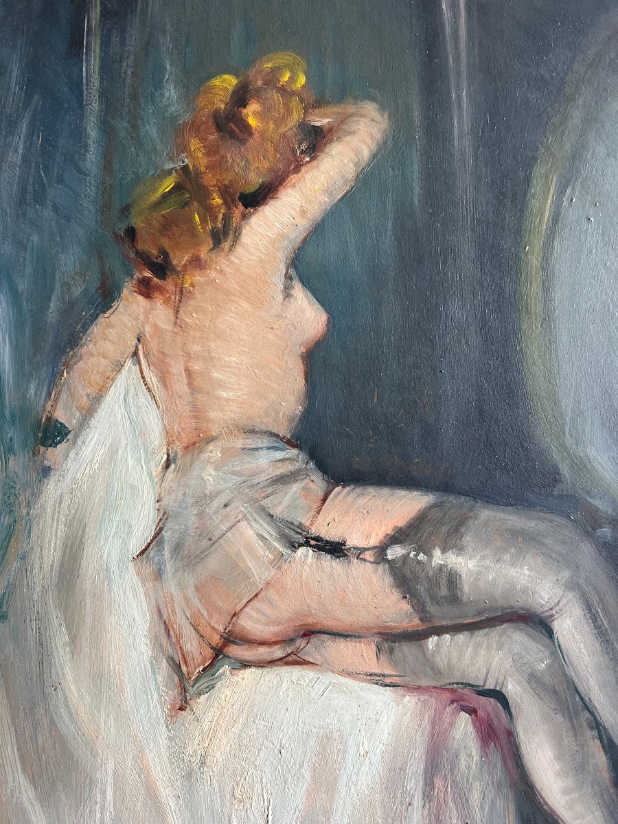 "naked Woman In Stockings" French School 20 Th-photo-3