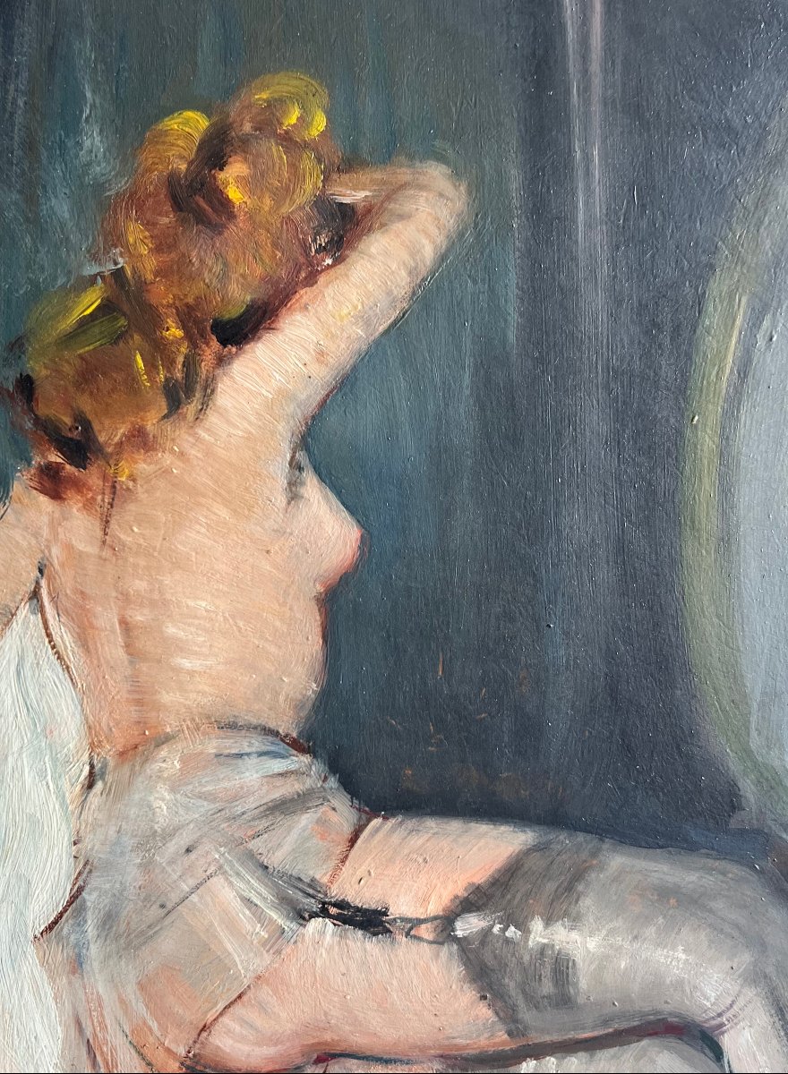 "naked Woman In Stockings" French School 20 Th-photo-4