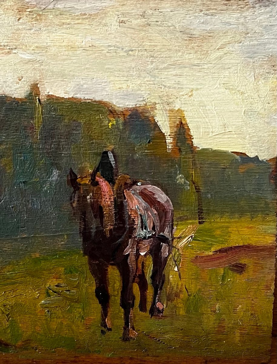 "Cheval sur un chemin de halage" Victor Marec-photo-3