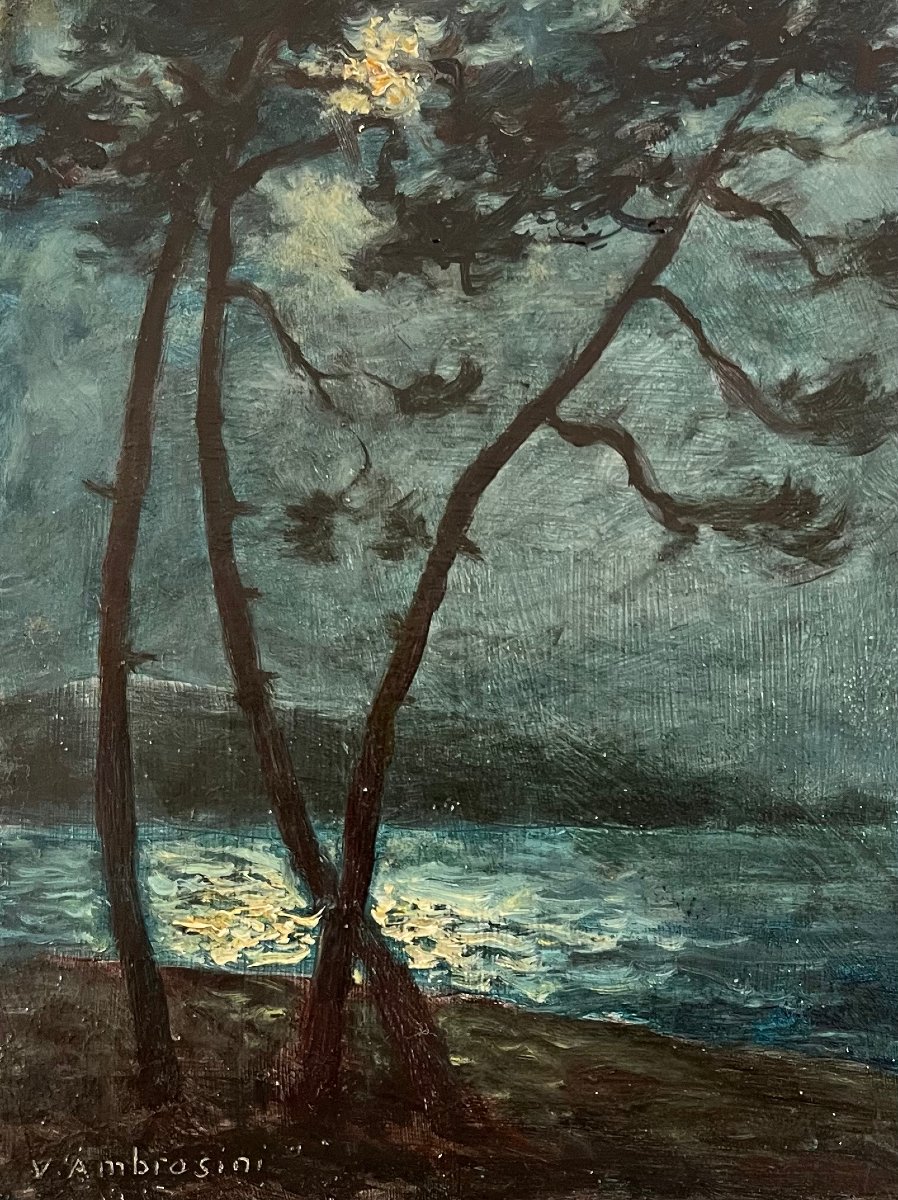 "Pins maritimes au clair de lune" Vincent Ambrosini-photo-3