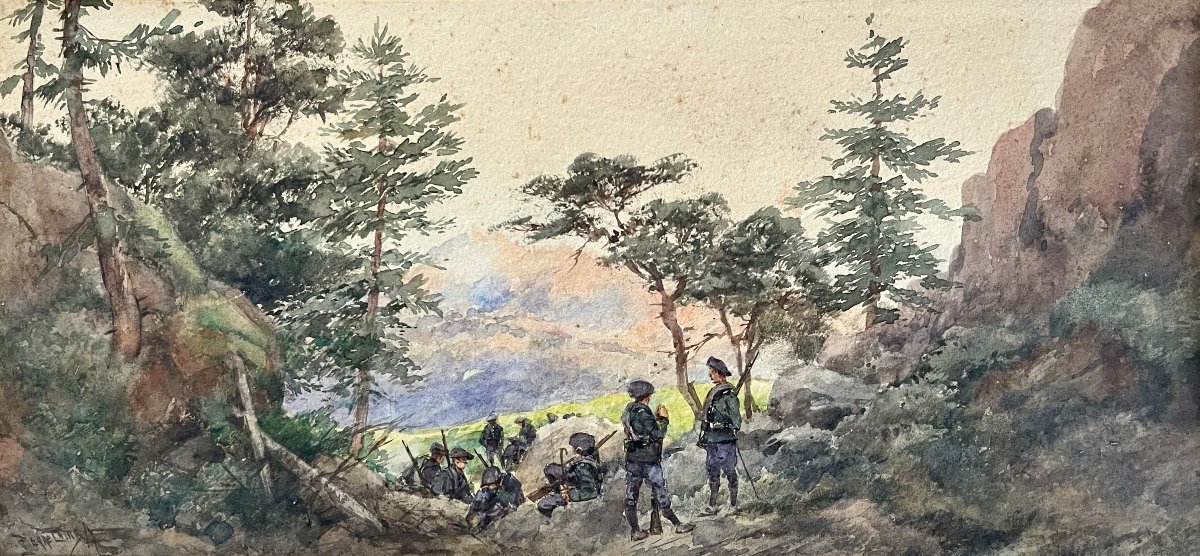 "La halte des chasseurs alpins" Pierre Comba