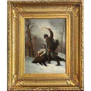 "the Wild Boar Hunt" French School, 19th Century