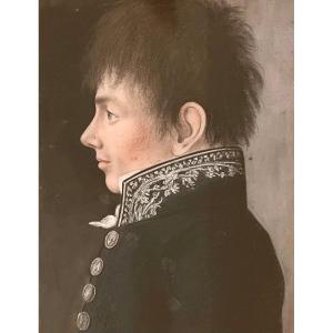 "Portrait d'officier de marine" Ec. française début 19ème