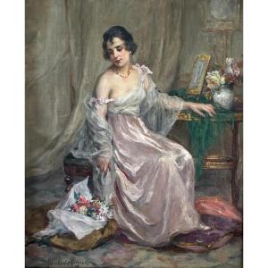 "young Woman In A Negligee" Léonie Humbert-vignot