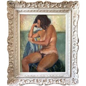 "Jeune femme nue songeuse" H. Martindale