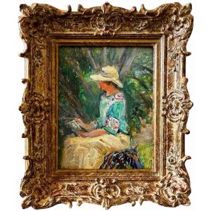 "young Woman Reading" French Post-impressionist School