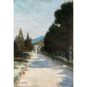 "Entrée de village en Dauphiné" J. Girard