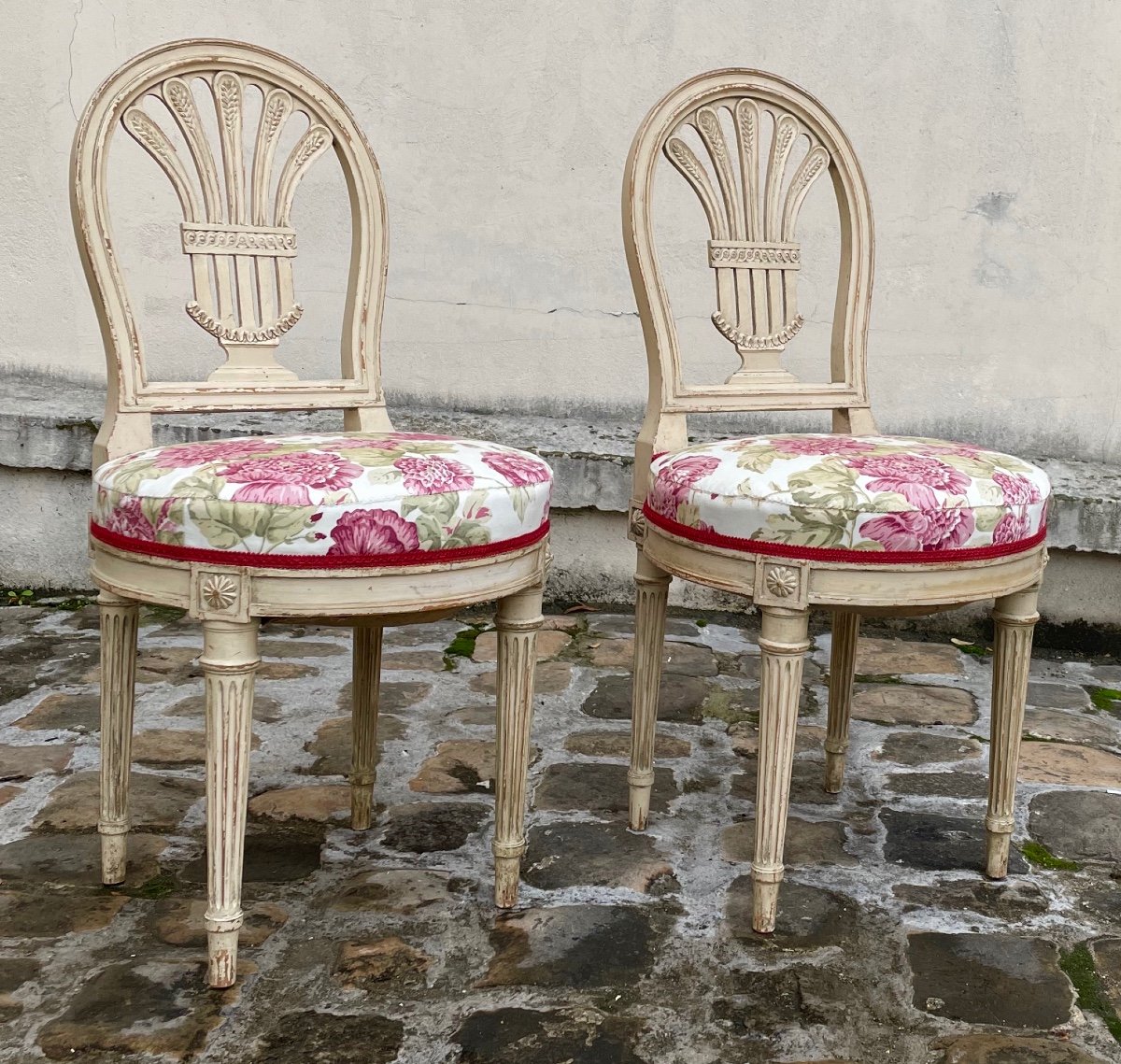 Paire De Chaises De Style Louis XVI-photo-4